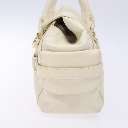 Salvatore Ferragamo Gancini top handle Leather, WHITE, LEATHER, Tote bag