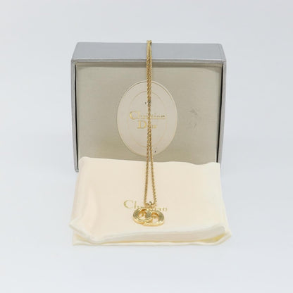 Christian Dior CD Pendant Necklace Metal, GOLD, METAL, Necklace