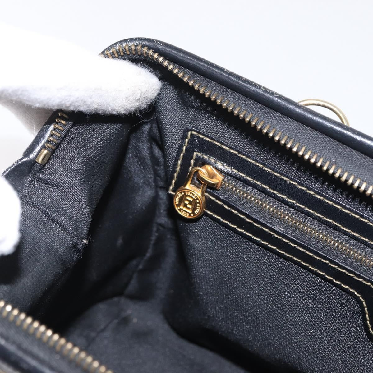 Fendi Vintage Pequin Convertible Boston Bag Coated Canvas, BROWN, CANVAS, Travel bag