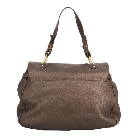 Salvatore Ferragamo Gancini handbag Leather, BROWN, LEATHER, Handbag