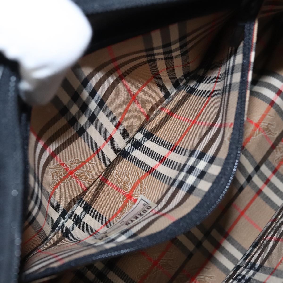 Burberry Vintage Handbag Leather, BLACK, LEATHER, Handbag