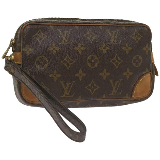 Louis Vuitton Marly Dragonne Clutch Monogram Canvas, BROWN, CANVAS, Clutche & pouche