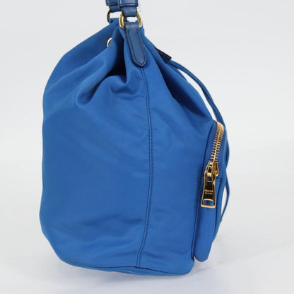 Prada Drawstring Bucket Bag Tessuto, BLUE, NYLON, Handbag