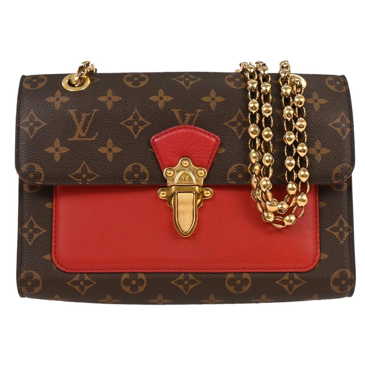 Louis Vuitton Victoire Handbag Monogram Canvas and Leather, BROWN, CANVAS, Shoulder bag