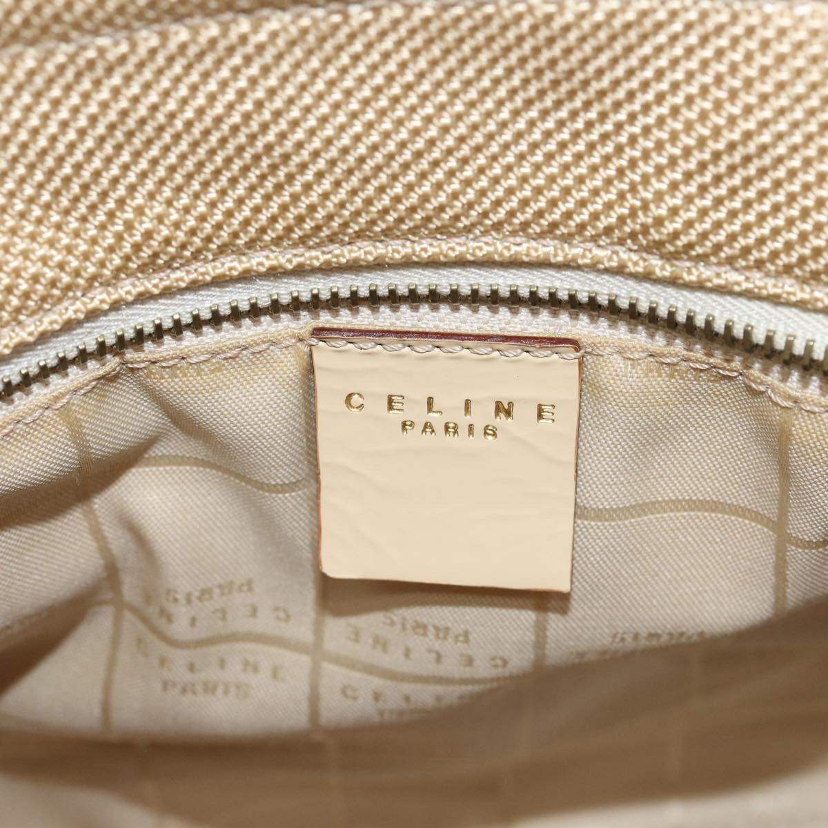 Celine Shoulder Bag Canvas, BEIGE, CANVAS, Shoulder bag