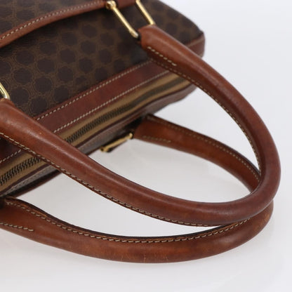 Celine Vintage Macadam Handbag Canvas and Leather, BROWN, CANVAS, Handbag