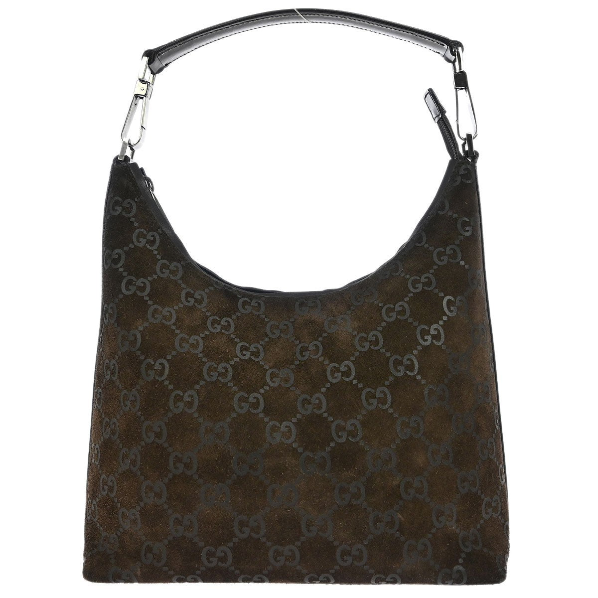 Gucci Vintage Zip Hobo Suede, BROWN, SUEDE, Handbag