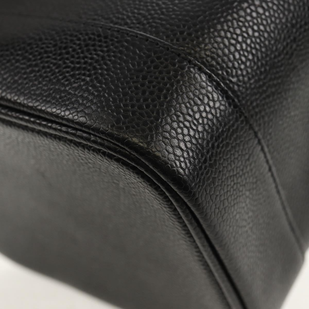 Chanel Vintage Timeless Cosmetic Case Caviar, BLACK, LEATHER, Clutche & pouche