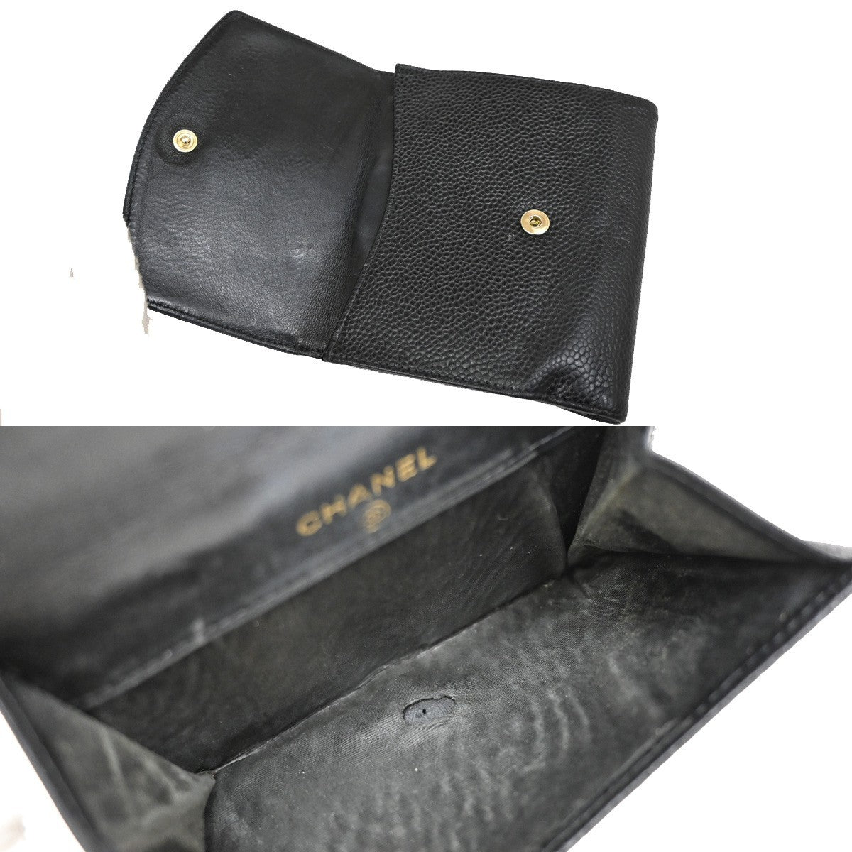 Chanel Vintage Timeless Bifold Wallet Caviar, BLACK, CALFSKIN, Wallets