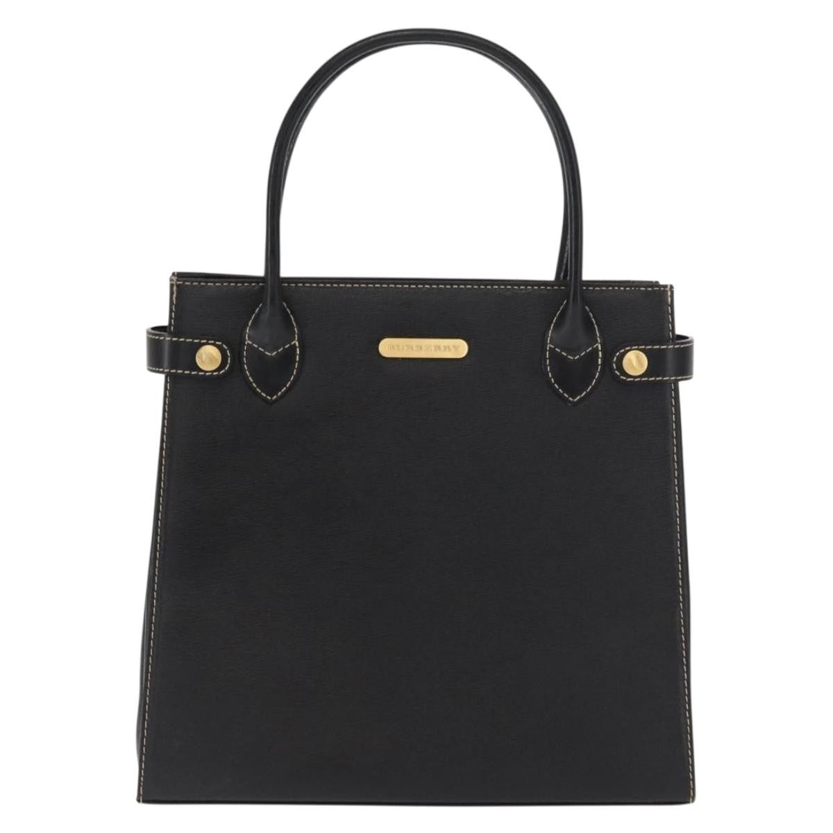 Burberry Vintage Handbag Leather, BLACK, LEATHER, Handbag