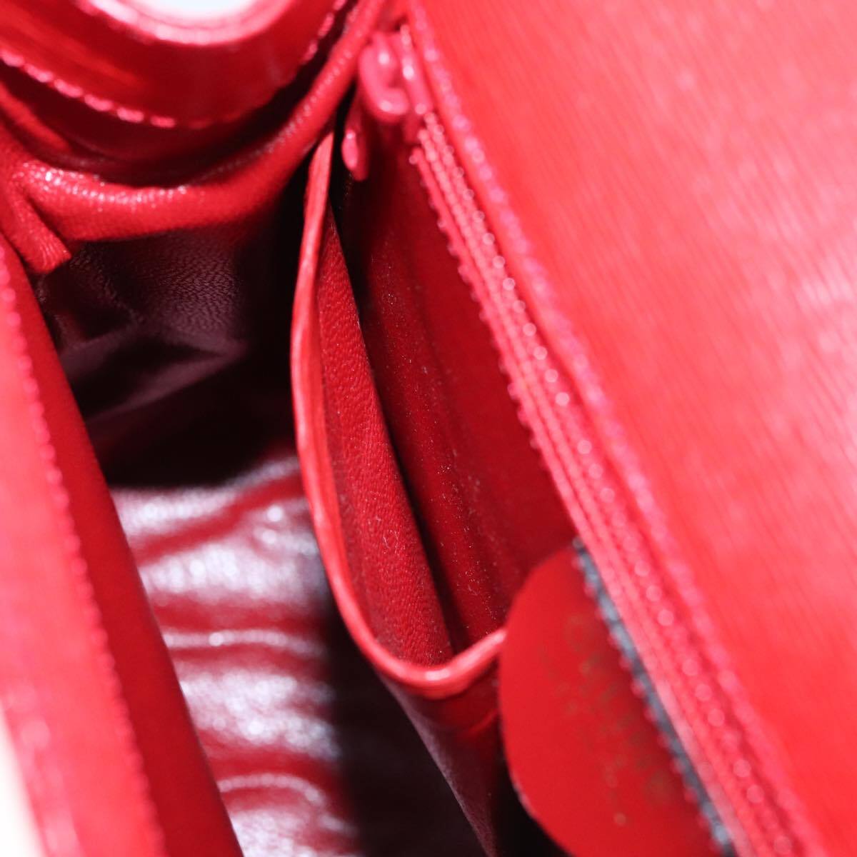 Celine Cuir Triomphe Bag Leather, RED, LEATHER, Handbag