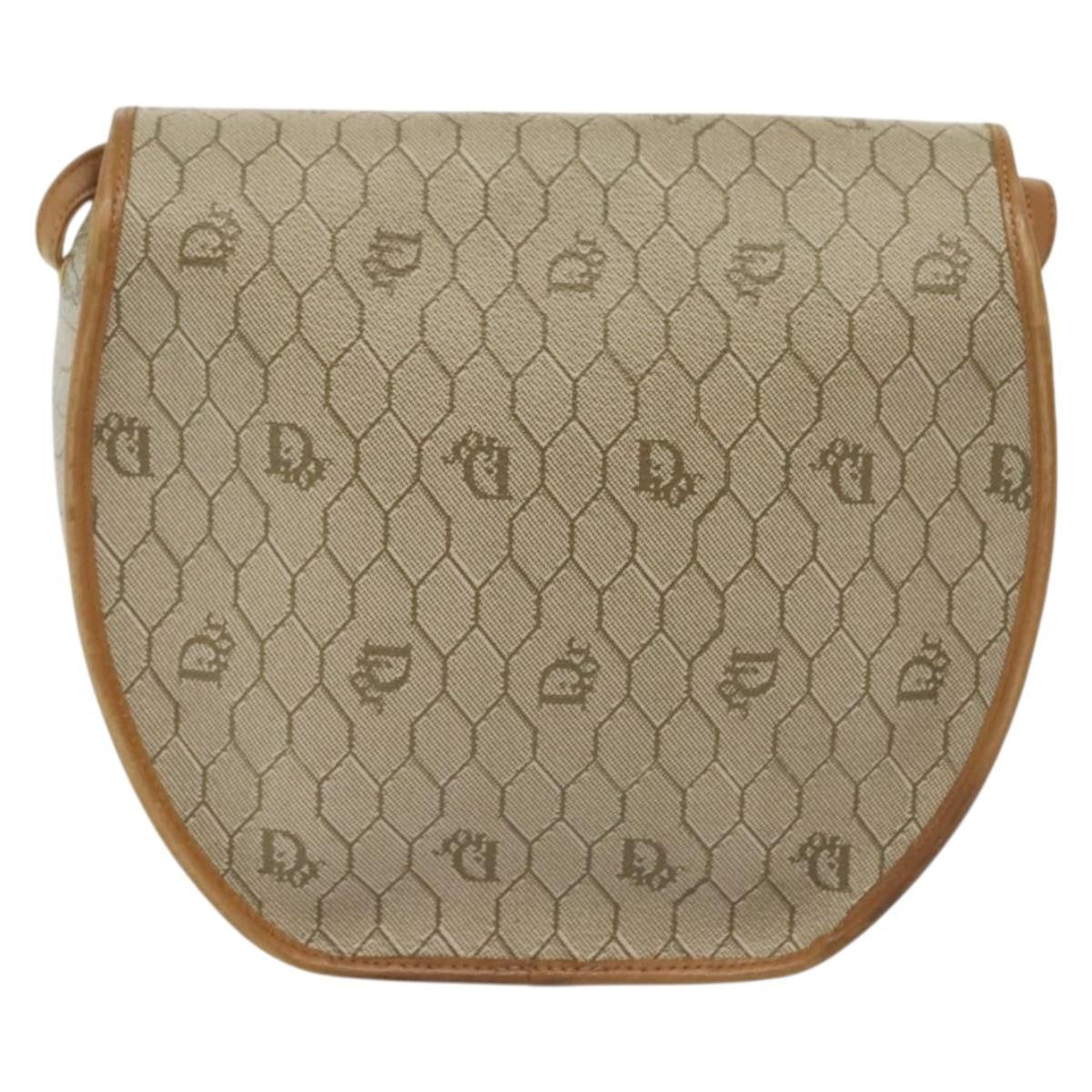 Christian Dior Vintage Honeycomb Shoulder Bag Canvas, BEIGE, CANVAS, Shoulder bag