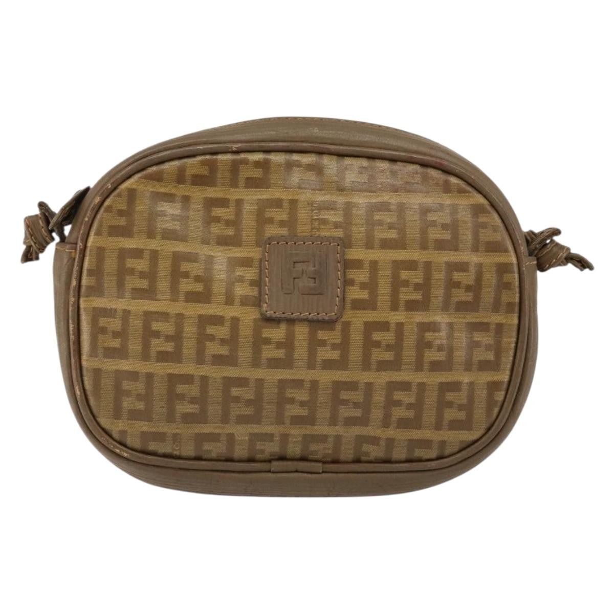 Fendi Zucchino Canvas, BEIGE, CANVAS, Shoulder bag