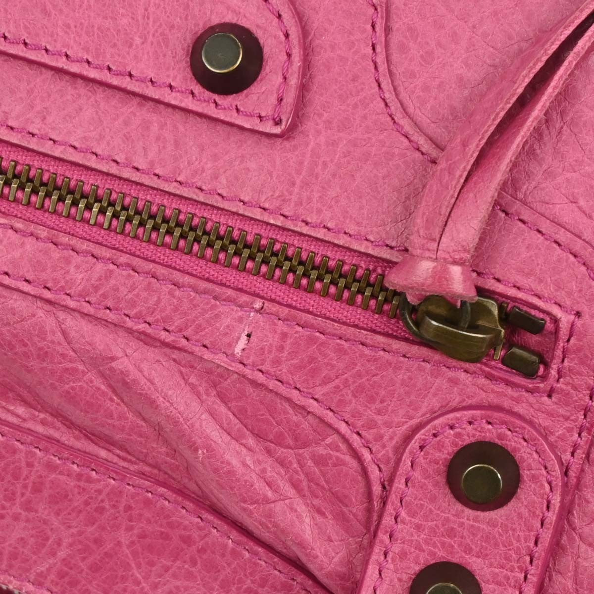 Balenciaga First Classic Studs Bag Leather, PINK, LEATHER, Handbag