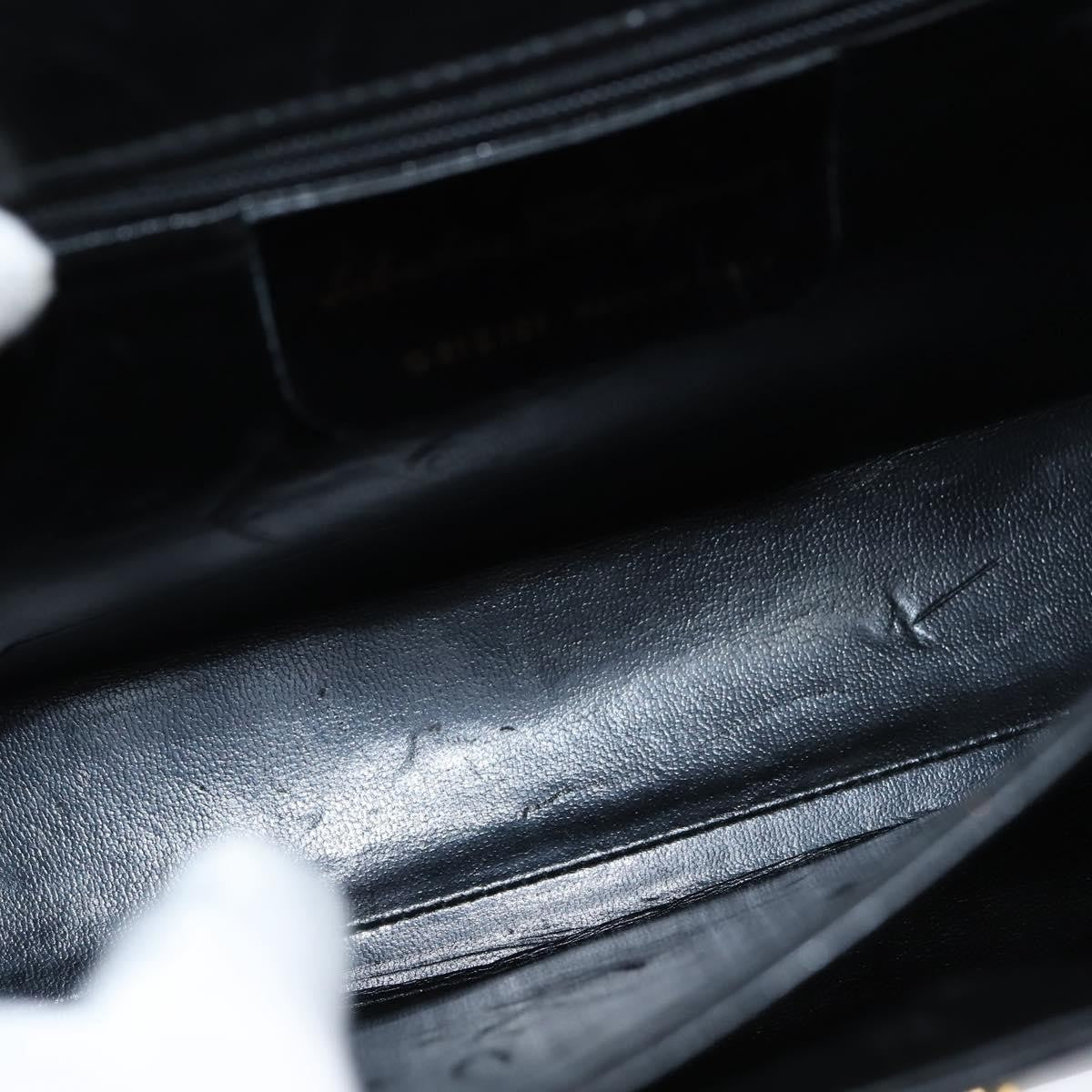 Salvatore Ferragamo Gancini Convertible Top Handle Bag Leather, BLACK, LEATHER, Handbag