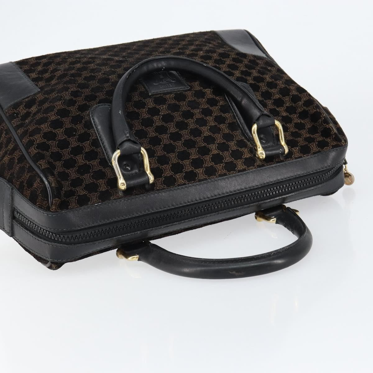 Celine Vintage Macadam Handbag C Macadam Suede, BLACK, SUEDE, Handbag