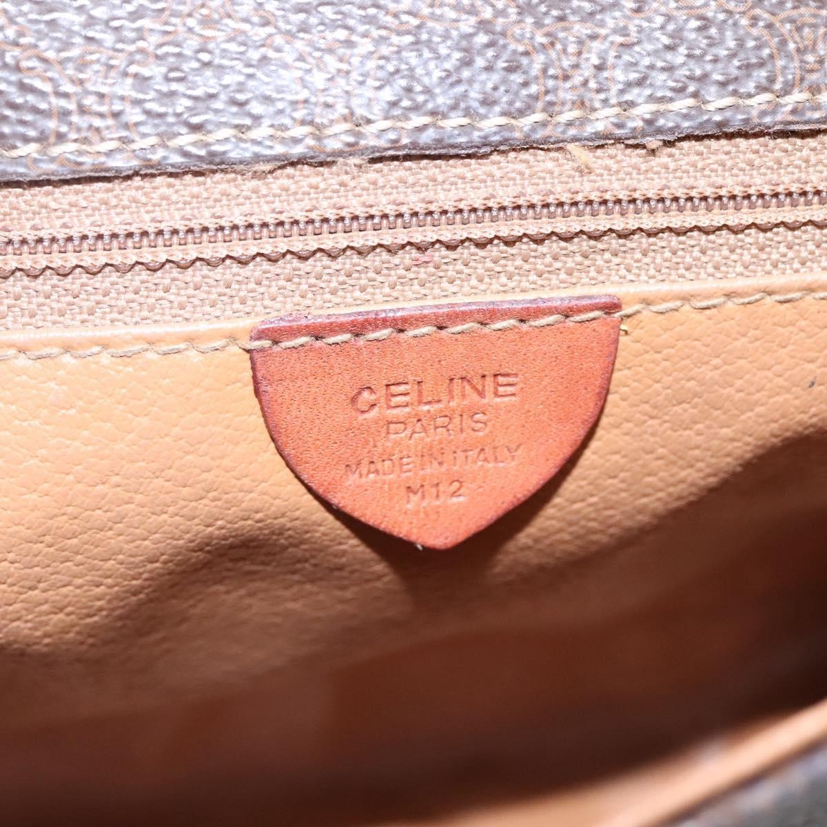 Celine Vintage Macadam Shoulder Bag Canvas and Leather, BROWN, CANVAS, Shoulder bag