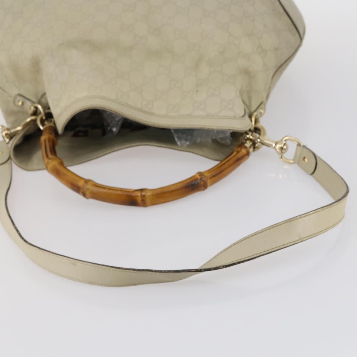 Gucci Vintage Diana Bamboo Shoulder Bag Leather, BEIGE, LEATHER, Shoulder bag