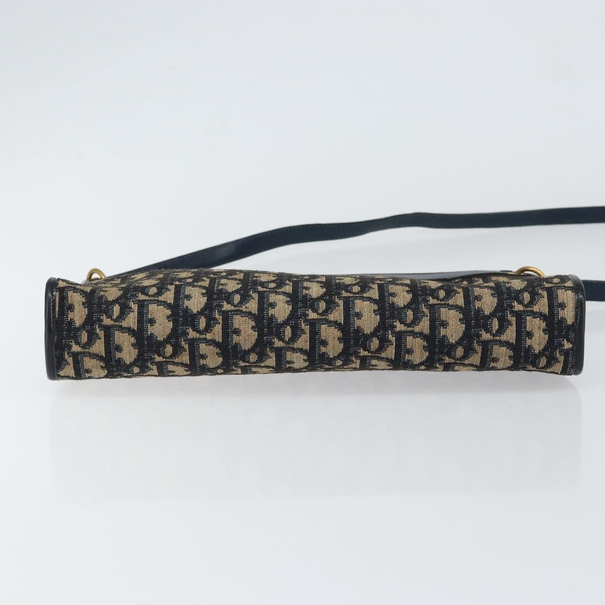 Christian Dior Vintage Trotter Shoulder Bag Canvas, NAVY, CANVAS, Shoulder bag