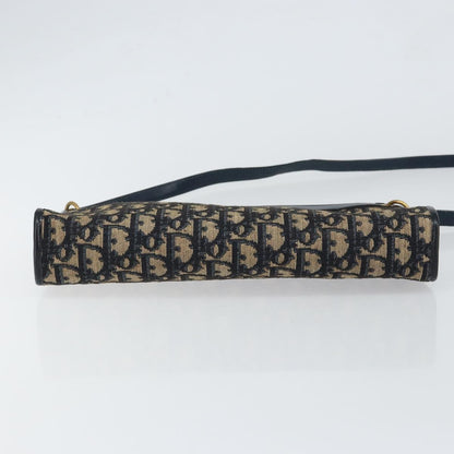 Christian Dior Vintage Trotter Shoulder Bag Canvas, NAVY, CANVAS, Shoulder bag