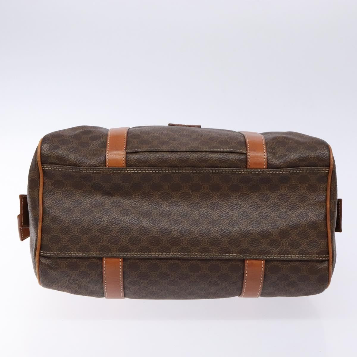 Celine Macadam Handbag Macadam with leather, BROWN, CANVAS, Handbag