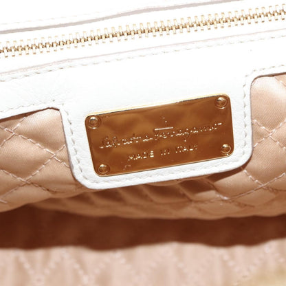 Salvatore Ferragamo Vala Handbag Leather, WHITE, LEATHER, Handbag