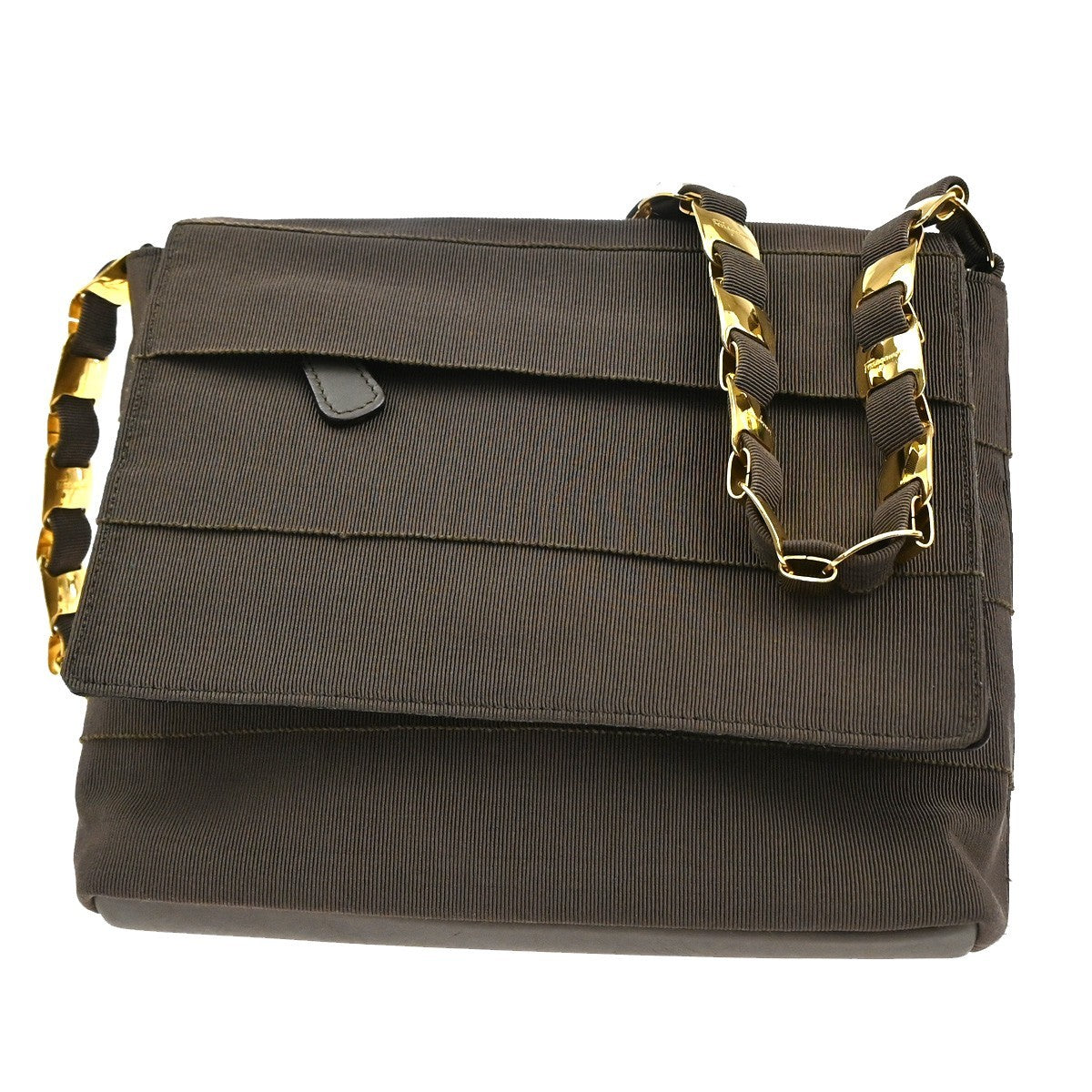 Salvatore Ferragamo Vala Shoulder Bag Canvas, Brown, Canvas, Shoulder Bag