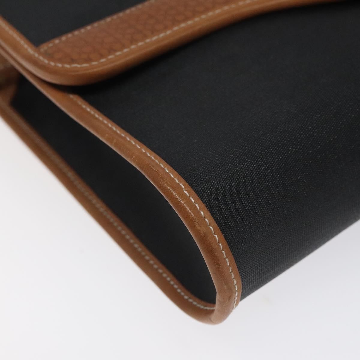 Christian Dior Vintage Flap Crossbody Bag Canvas, BLACK, CANVAS, Shoulder bag