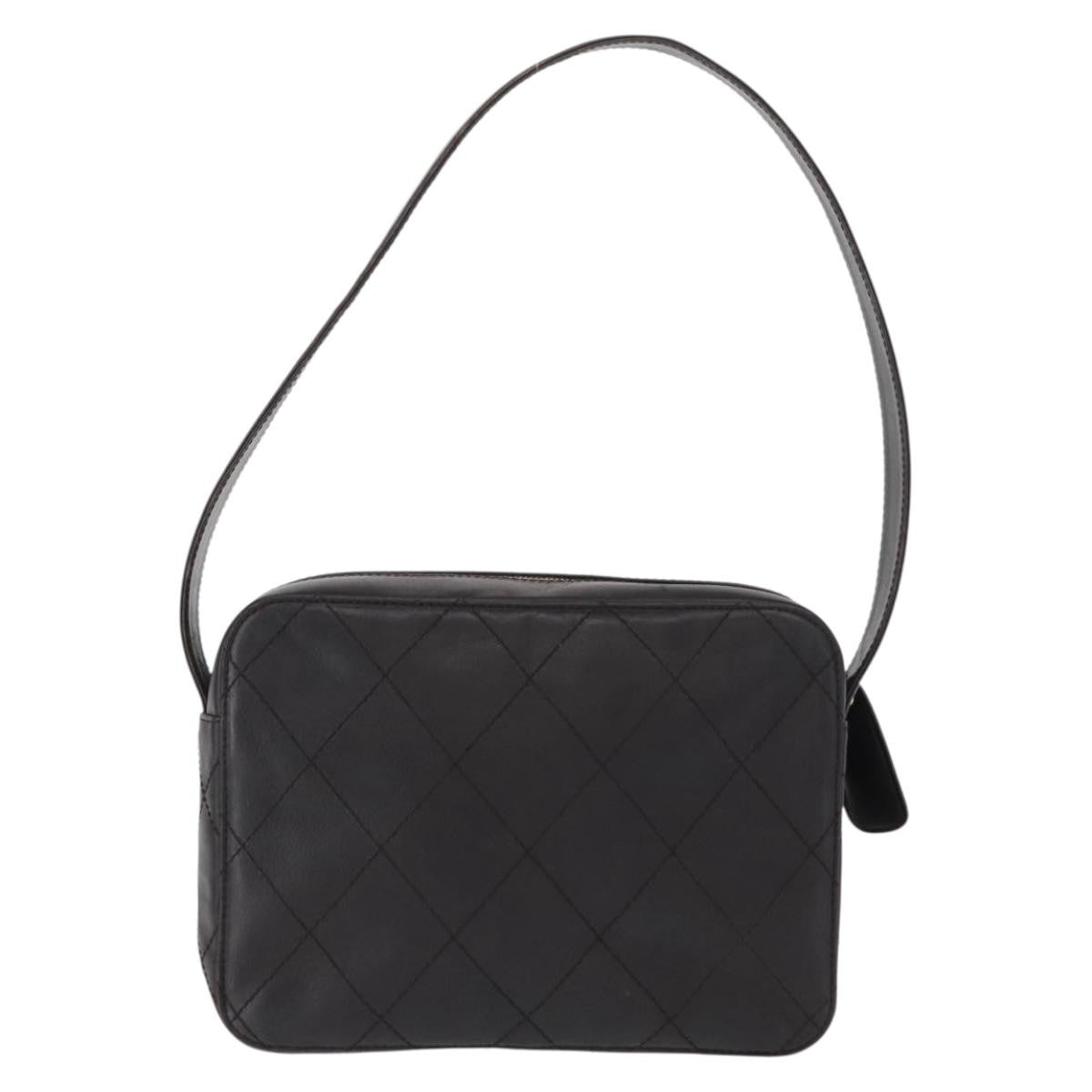 Chanel Vintage Front Pocket Camera Shoulder Bag Leather, BROWN, LEATHER, Shoulder bag