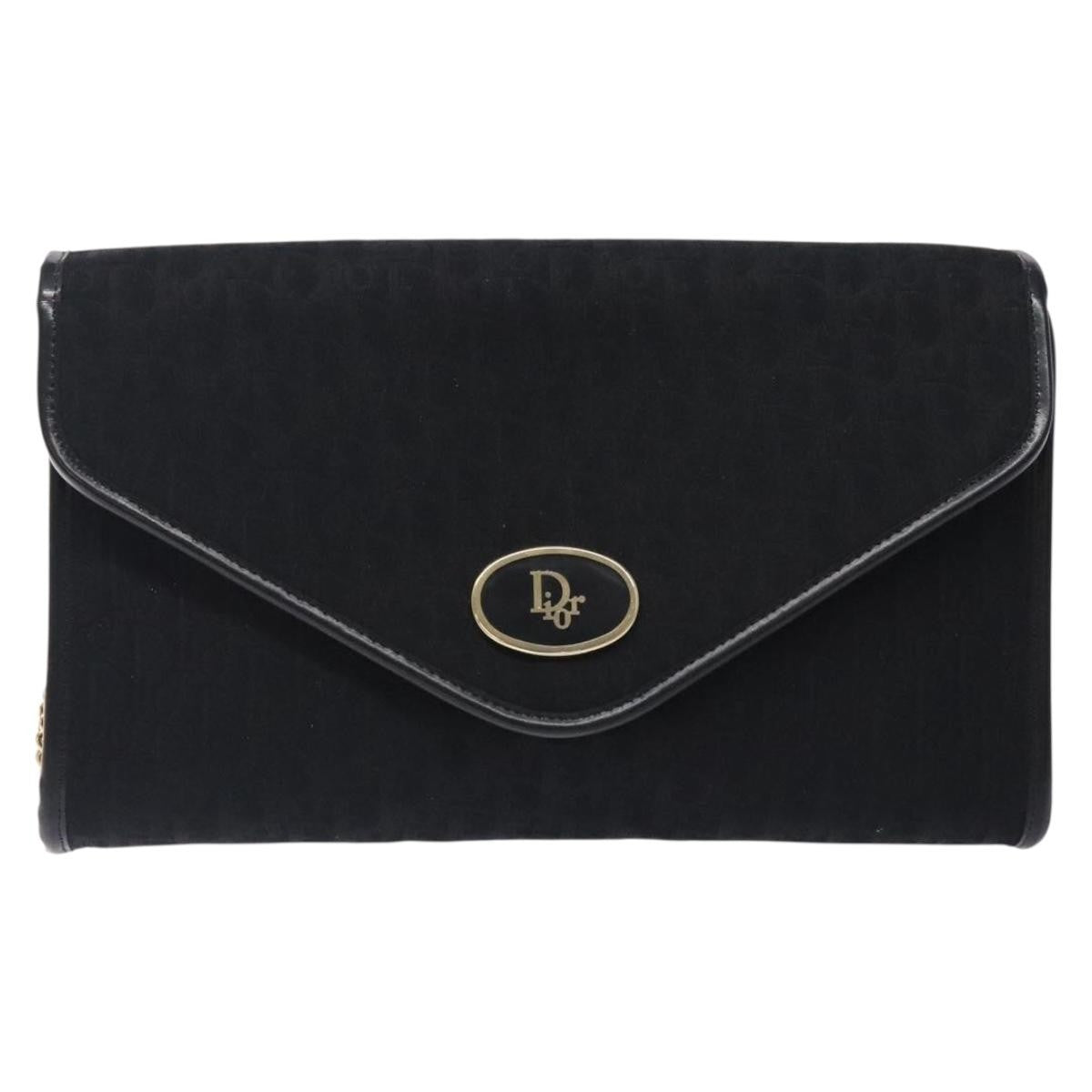 Christian Dior Vintage Trotteur Chain shoulder bag Canvas, BLACK, CANVAS, Shoulder bag