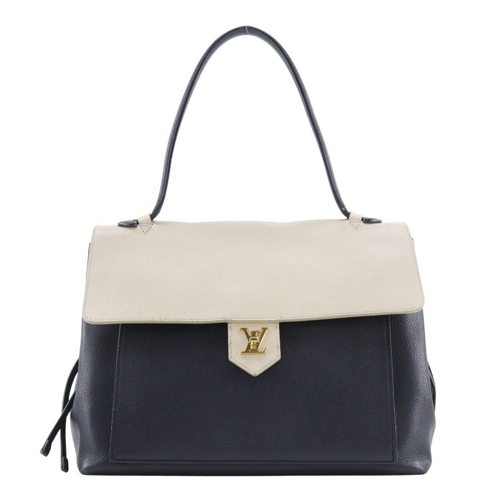 Louis Vuitton Lockme Handbag Leather, BLACK, LEATHER, Tote bag