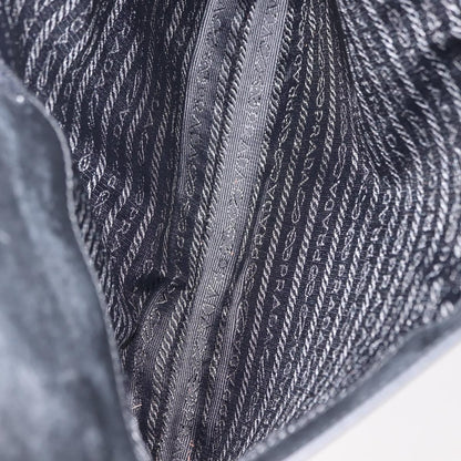 Prada Zip Messenger Bag Saffiano Leather, BLACK, LEATHER, Shoulder bag