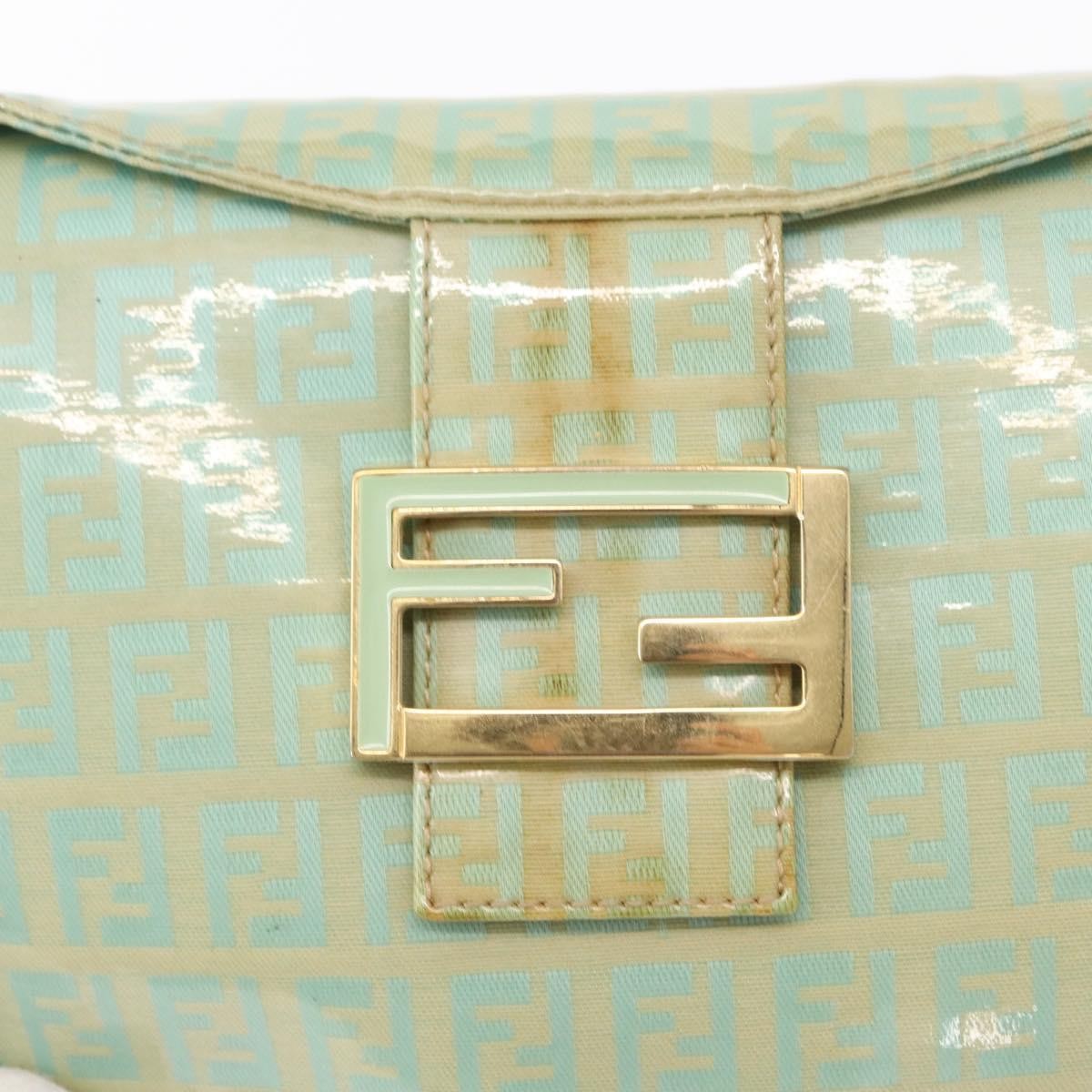 Fendi Double Flap Bag Zucchino Canvas, GREEN, CANVAS, Handbag