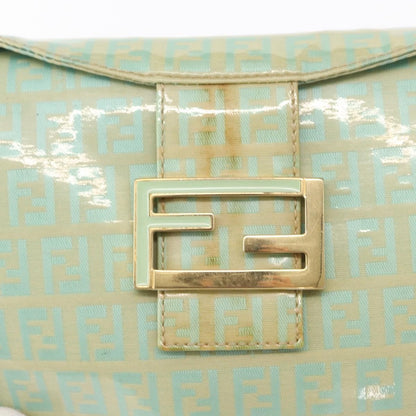 Fendi Double Flap Bag Zucchino Canvas, GREEN, CANVAS, Handbag