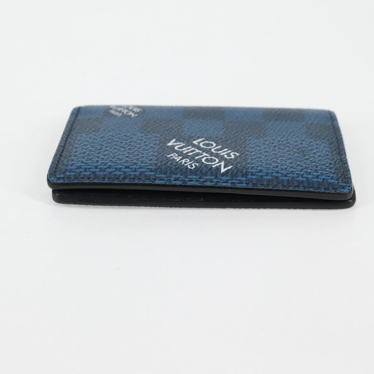 Louis Vuitton Graphite Card Case Monogram Damier, BLUE, CANVAS, Card Holders