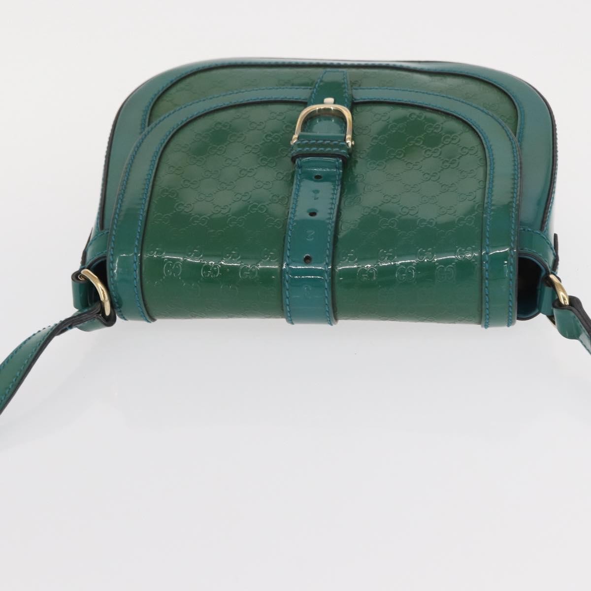Gucci Vintage Flap Shoulder Bag Patent Leather, TURQUOISE, PATENT_LEATHER, Shoulder bag