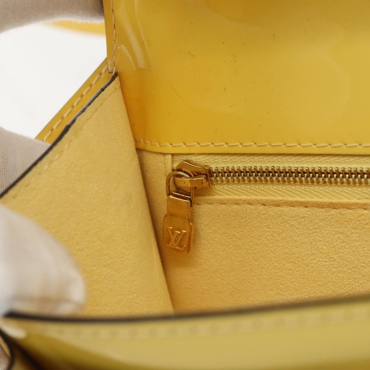 Louis Vuitton Monceau Handbag Vernis, Yellow, Patent Leather, Handbag