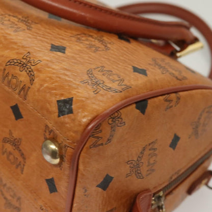 MCM Visetos Handbag Canvas and Leather, BROWN, CANVAS, Handbag