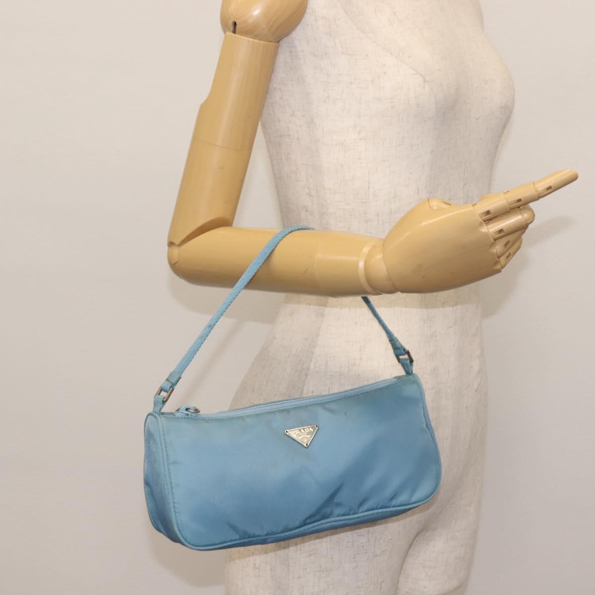 Prada Pochette Shoulder Bag Tessuto, BLUE, NYLON, Clutche & pouche