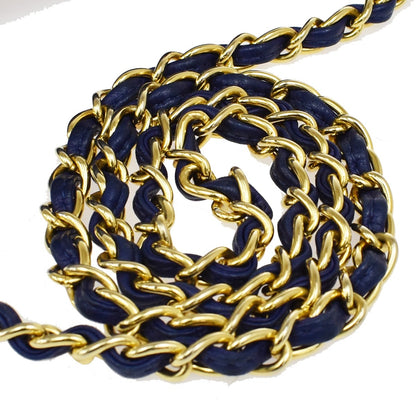 Chanel Vintage Diamond CC Barrel Bag Quilted Leather, BLUE, LEATHER, Shoulder bag