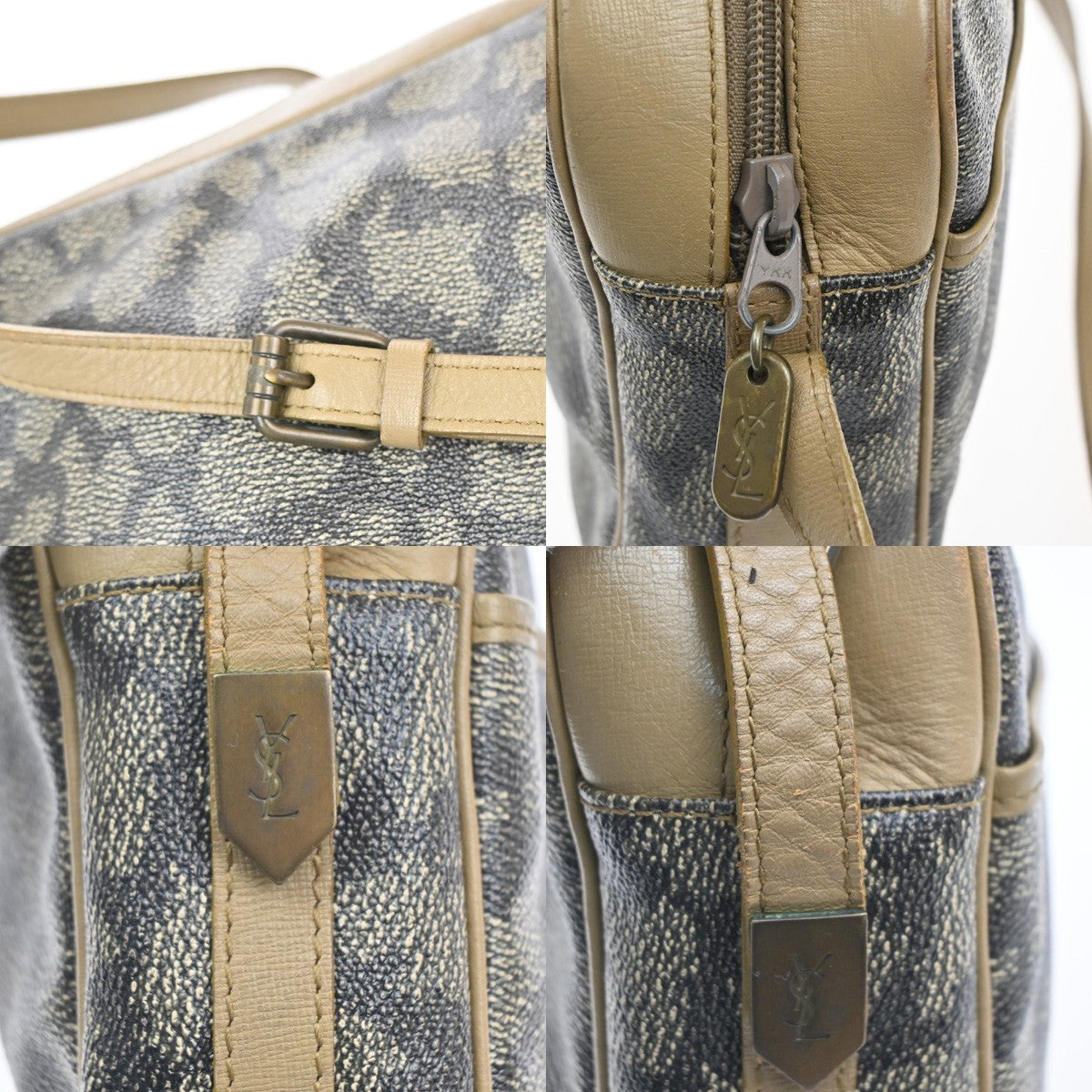 Saint Laurent Vintage Shoulder Bag PVC Leather, Beige, PVC, Shoulder Bag