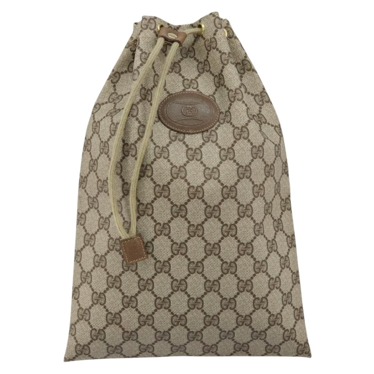 Gucci Drawstring Bucket Bag GG Canvas, BEIGE, CANVAS, Clutche & pouche