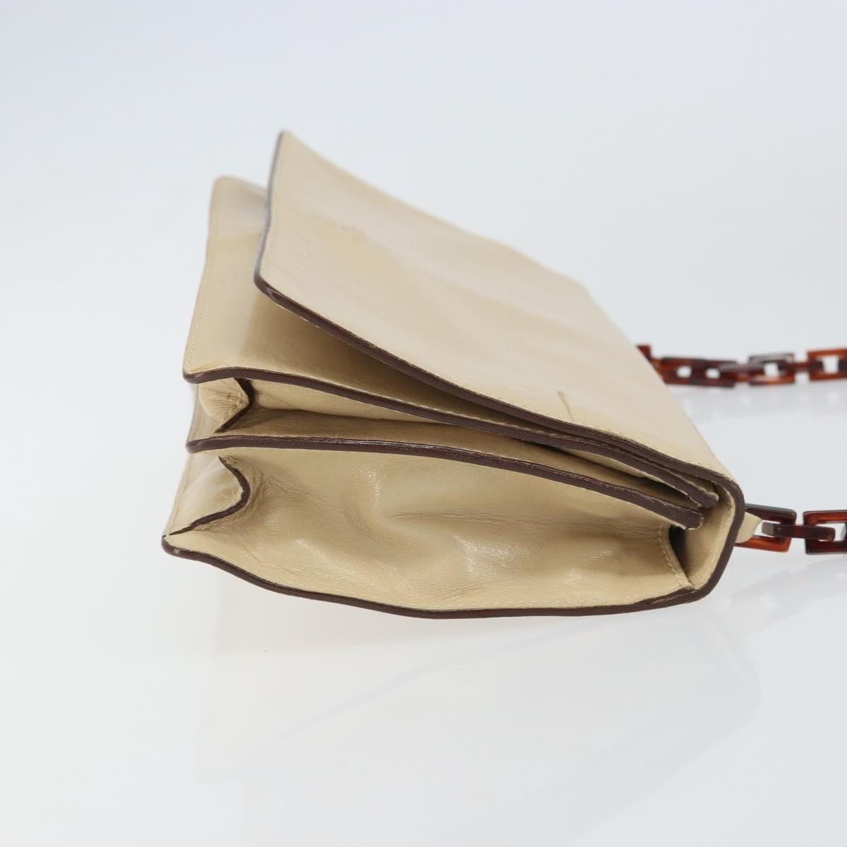 Prada Flap Shoulder Bag Leather, BEIGE, LEATHER, Shoulder bag