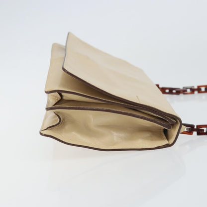 Prada Flap Shoulder Bag Leather, BEIGE, LEATHER, Shoulder bag