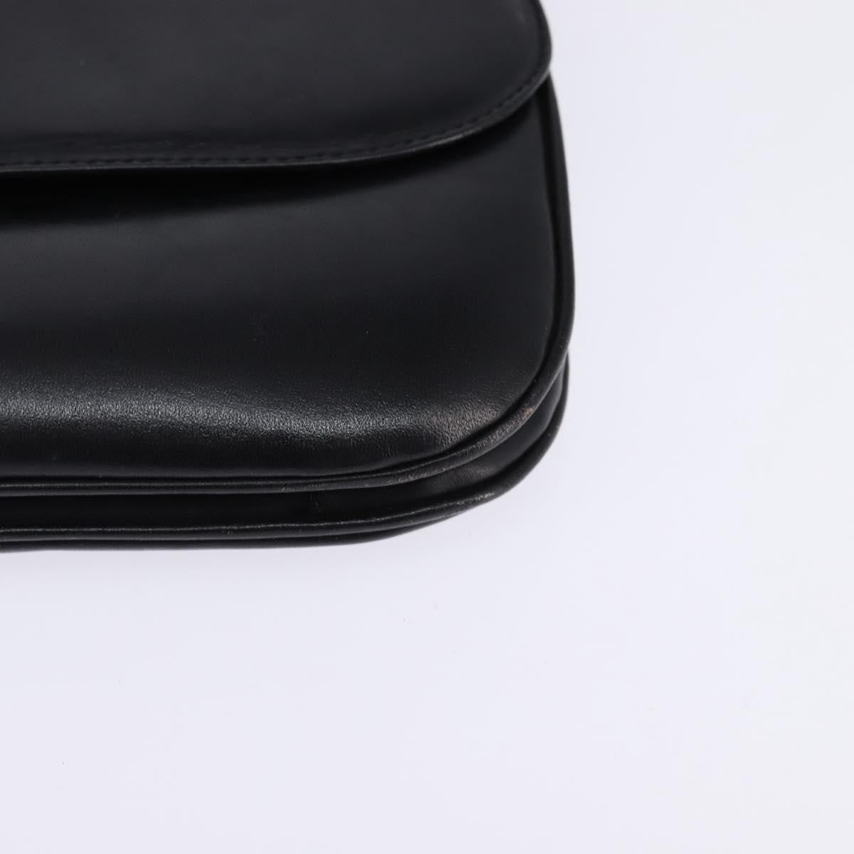 Celine Vintage Triomphe Shoulder Bag Leather, BLACK, LEATHER, Shoulder bag