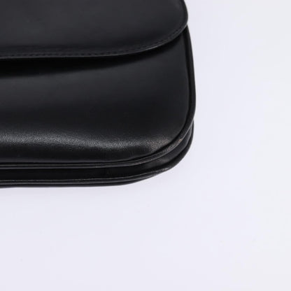 Celine Vintage Triomphe Shoulder Bag Leather, BLACK, LEATHER, Shoulder bag