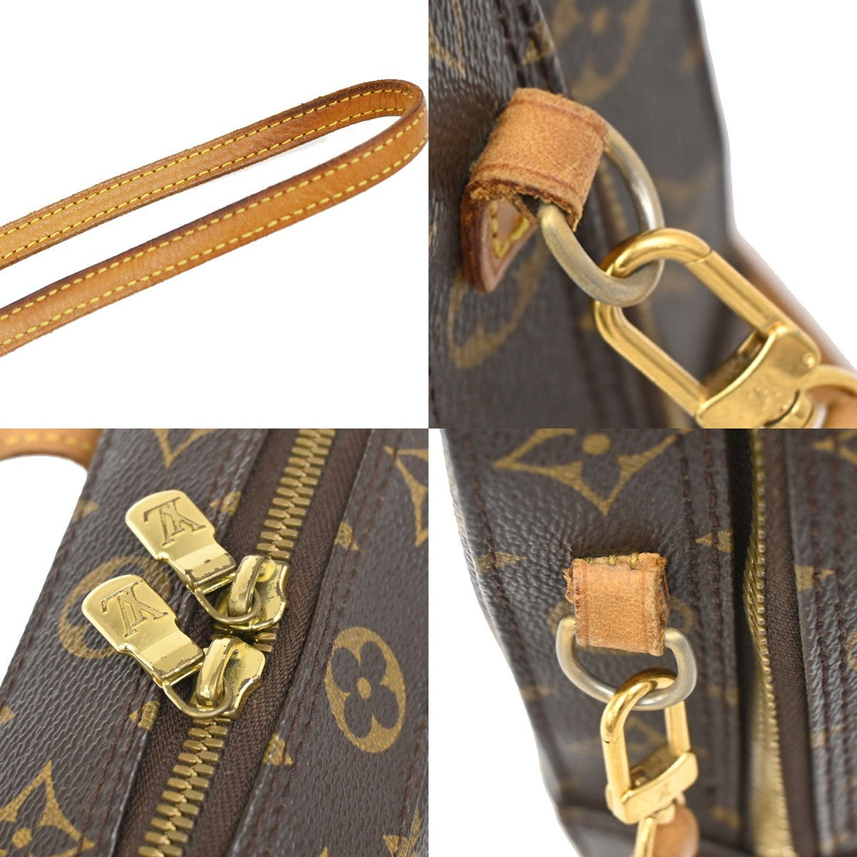 Louis Vuitton Spontini Handbag Monogram Canvas, BROWN, CANVAS, Handbag