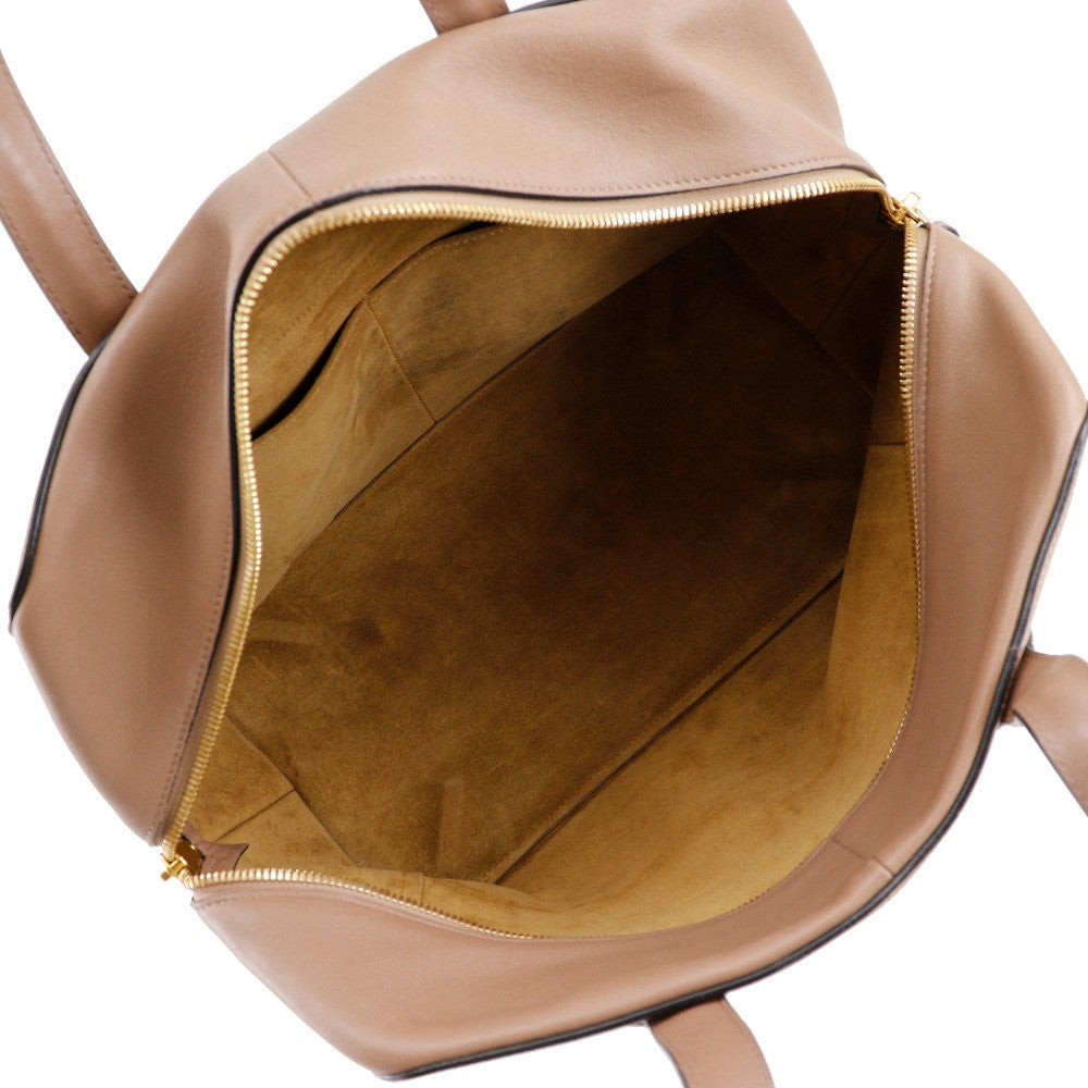 Loewe Goya Weekender Bag Leather, BROWN, LEATHER, Travel bag