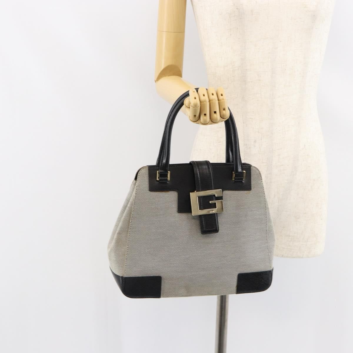 Gucci Vintage square G handbag Canvas, GRAY, CANVAS, Handbag