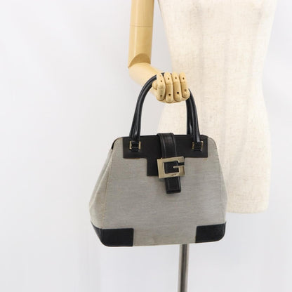 Gucci Vintage square G handbag Canvas, GRAY, CANVAS, Handbag